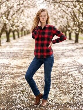 XS Weatherproof Plaid Button-Up Shirt